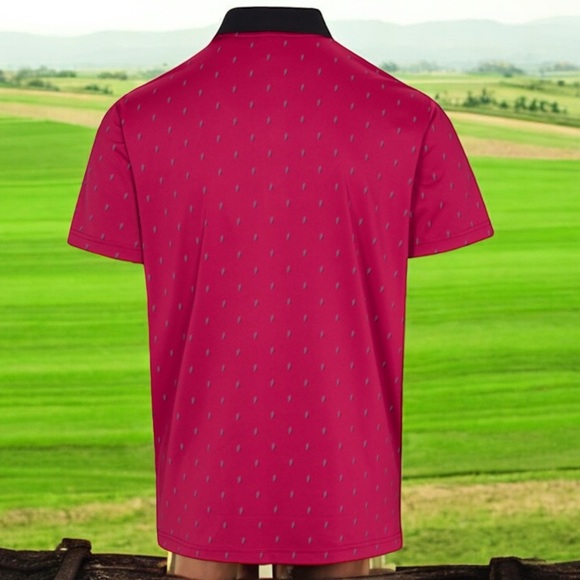 DUNNING NWT  GOLF FENTON JERSEY MENS POLO SHIRT COOLMAX ALL SEASON POPPY  XL - Picture 2 of 12